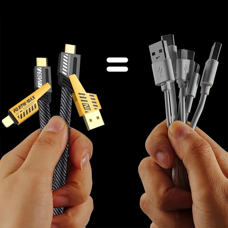 A Person is Holding Ordinary Cable and Convertible Fast Charging Cable.