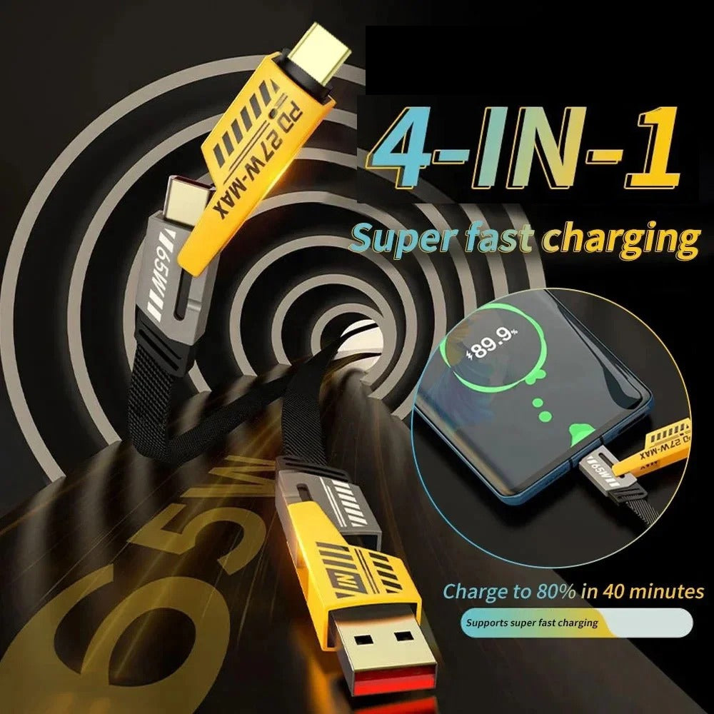 Convertible Fast Charging Cable, 4-in-1 Multipurpose USB Data Cable, USB C to Lightning Cable Convertible Fast Charging Cable, 4-in-1 Multipurpose USB Data Cable, USB C to Lightning Cable