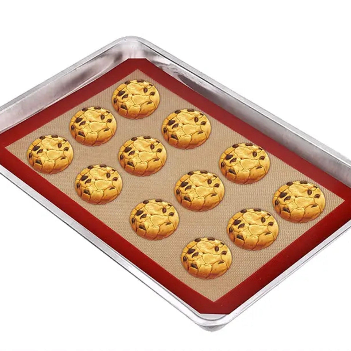 Silicone Macron Baking Dough Mat with Cookies.