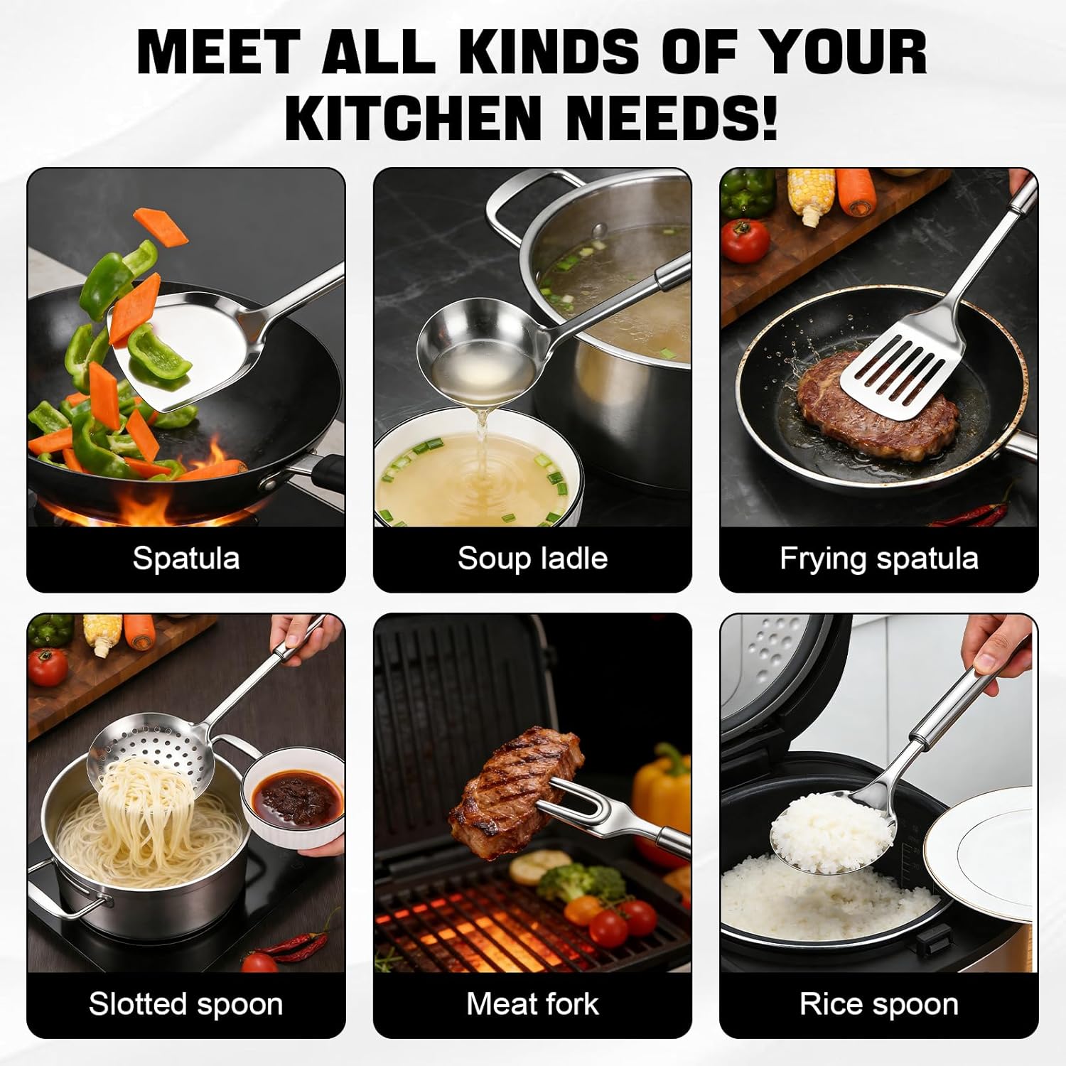 Multi usage of Cooking Spoon Serving Tools.