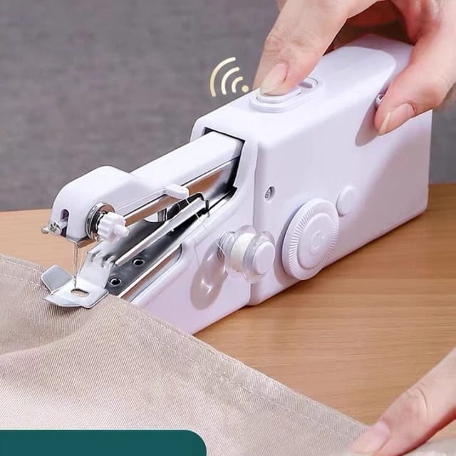 a person using Electric Handheld Sewing Machine 