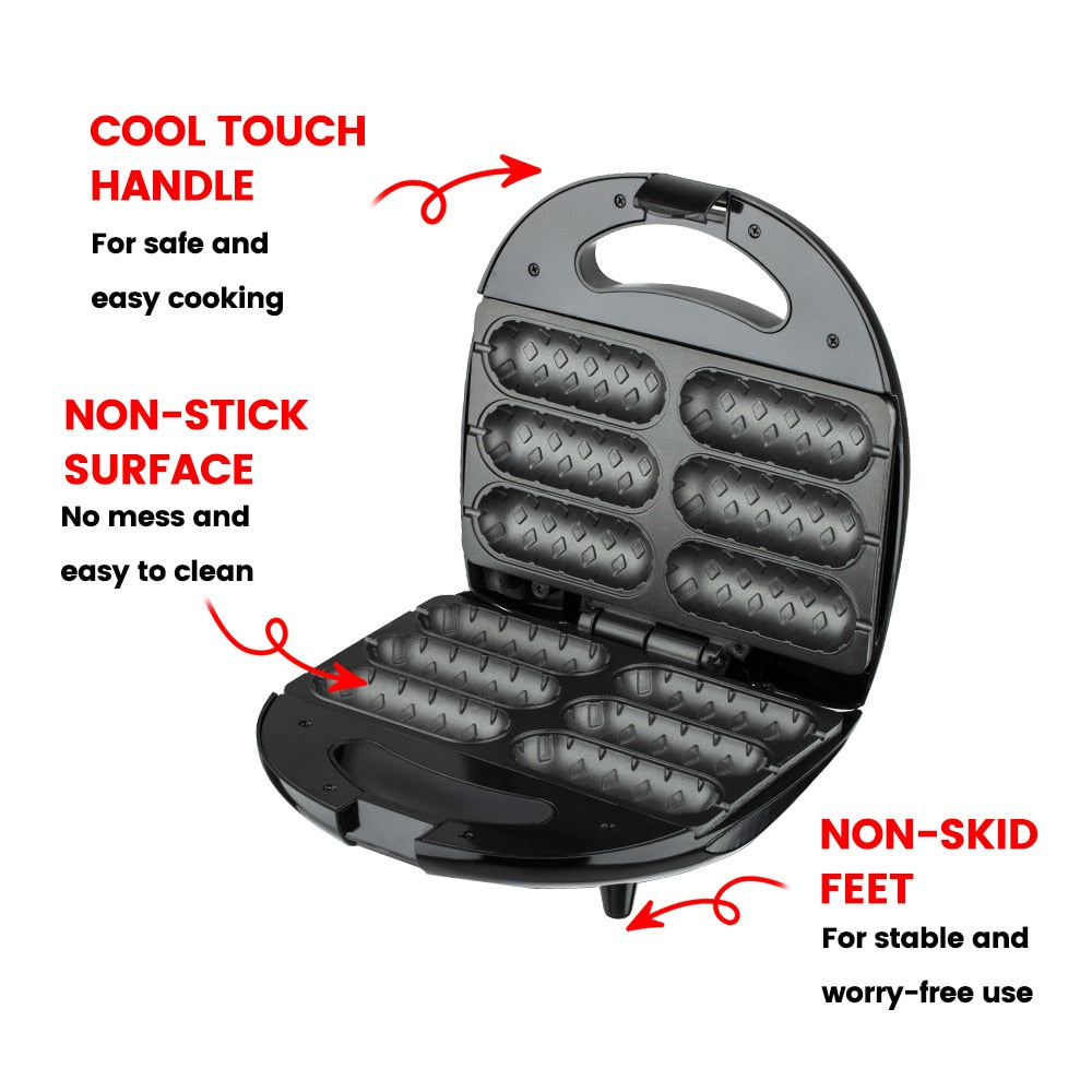 Corn Dog Maker 750W with Non-Stick Coating, Hot Dog Making Machine Corn Dog Maker 750W with Non-Stick Coating, Hot Dog Making Machine