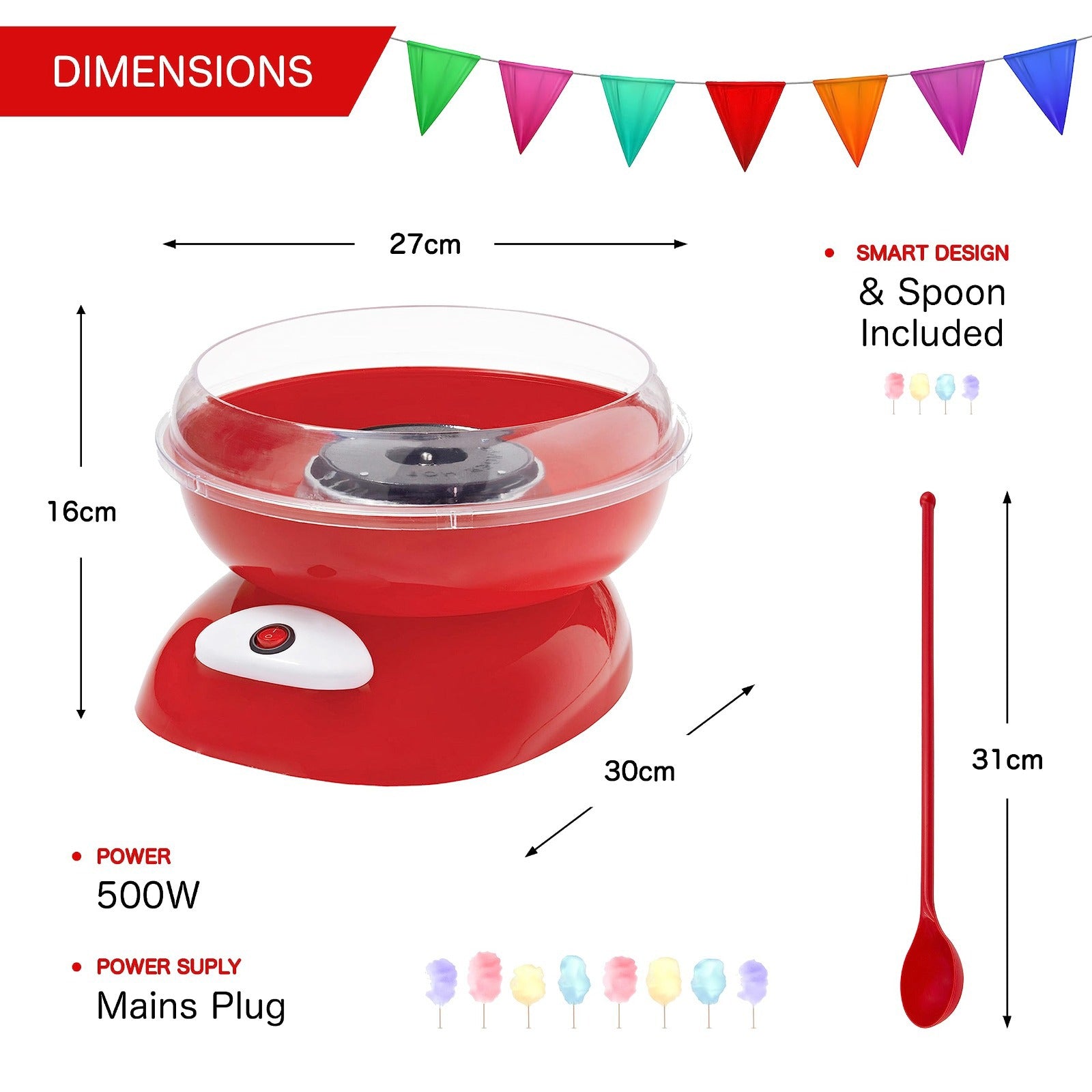 Size Details Of Cotton Candy Maker.