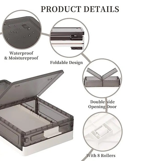 Parts Of Foldable Under Bed Rolling Storage Organizer Container.