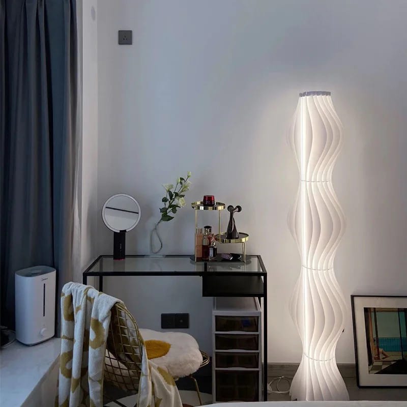 Creative Floor Lamp is Placed in the Corner Of Bedroom.