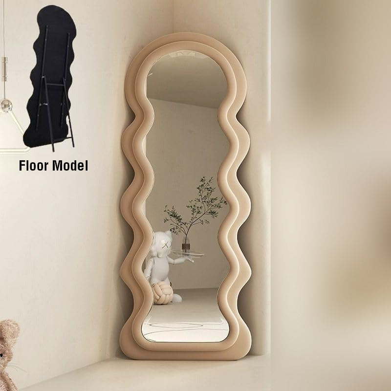 Curve shaped Full-Length Mirror With Back Stand.