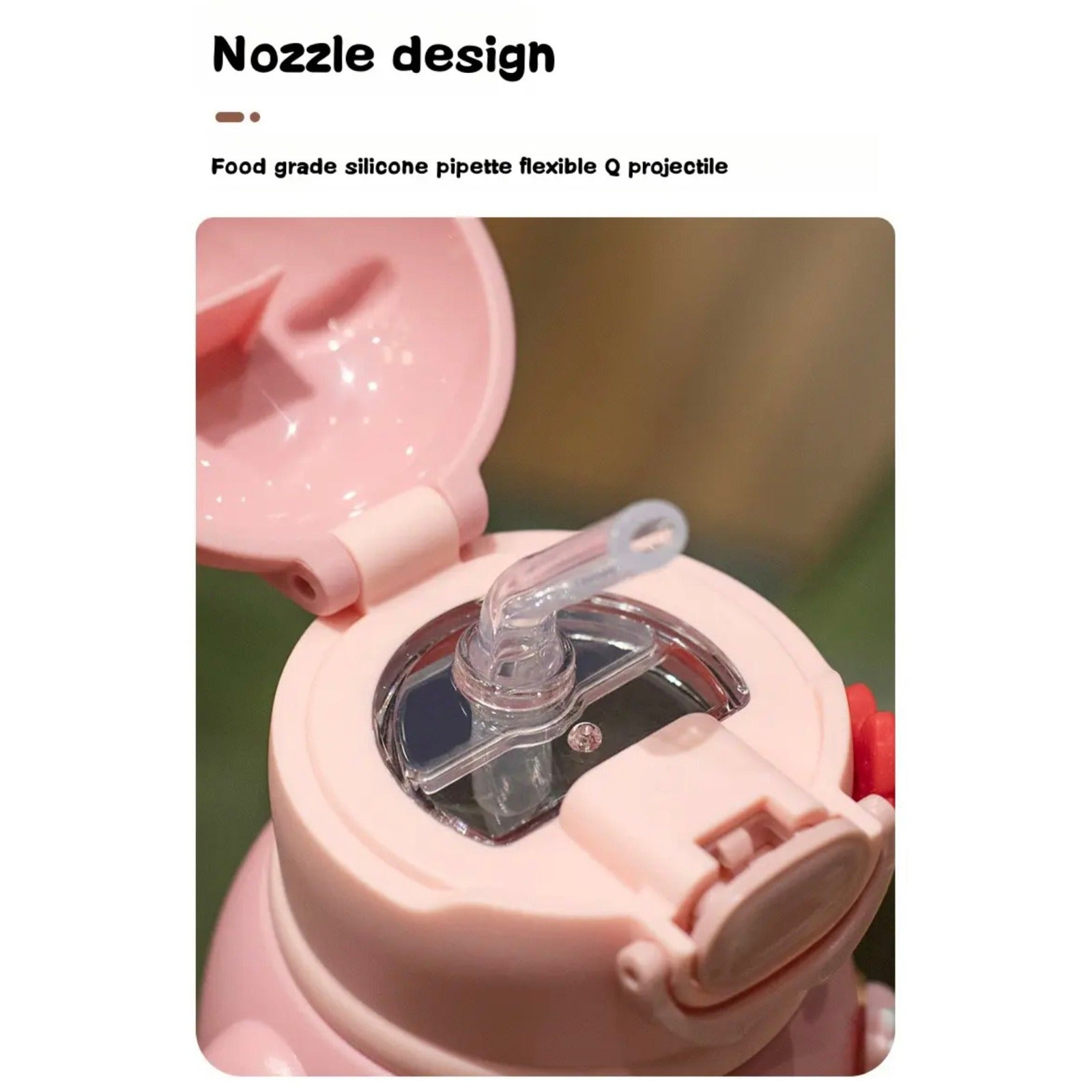 Nozzle Design Of Cute Cartoon Bear Water Bottle for Kids.