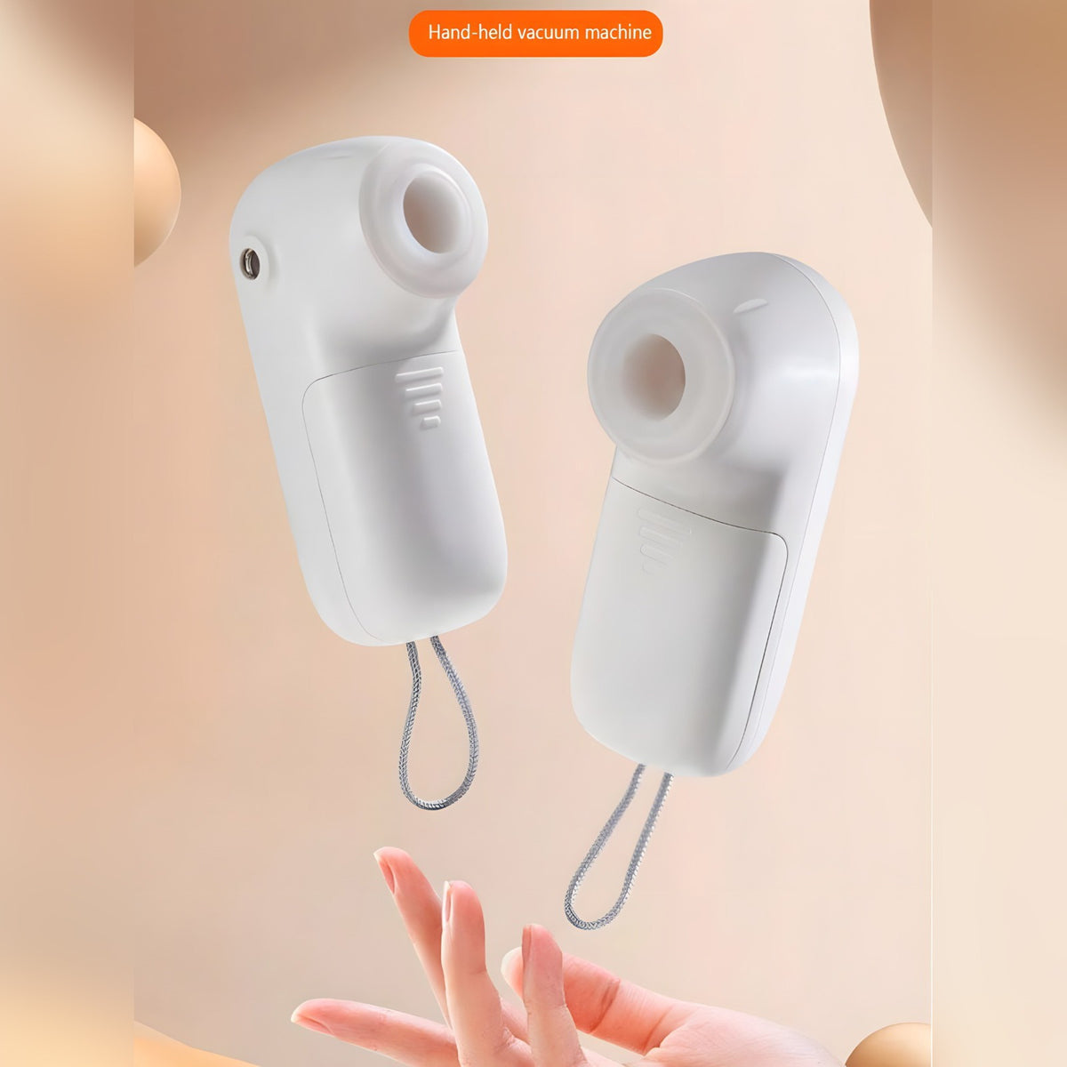 A Person is Holding DLC 6-in-1 Inflator Pump & Handheld Vacuum.