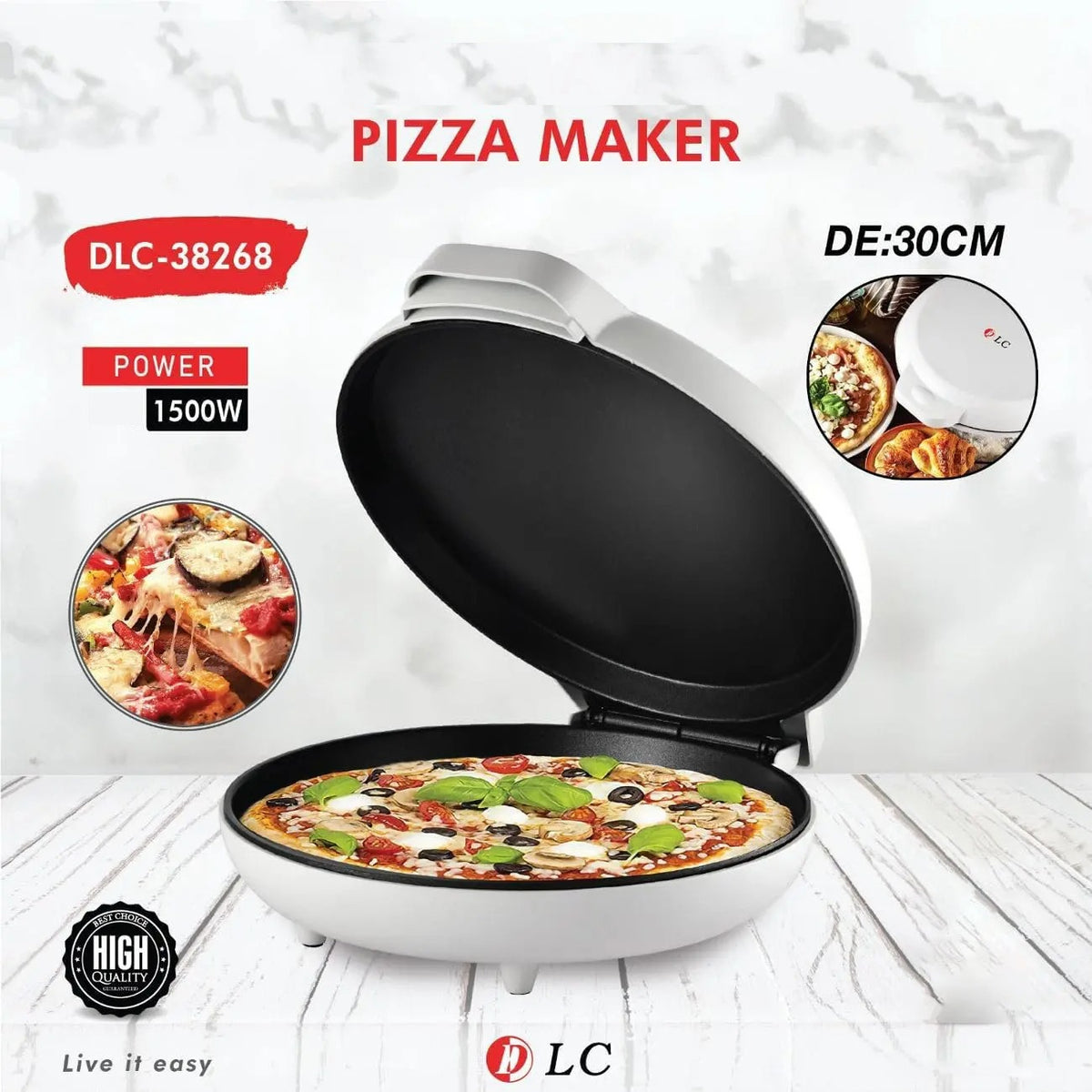 DLC Pizza Maker with Pizza in Making.