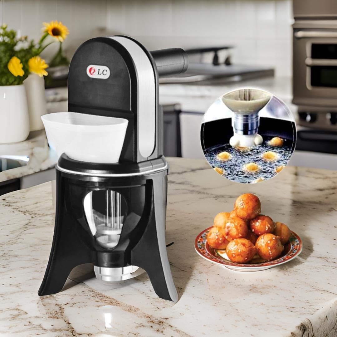 DLC Sweet Dumpling Luqaimat Maker Placed in a Kitchen countertop with freshly made luqaimat.