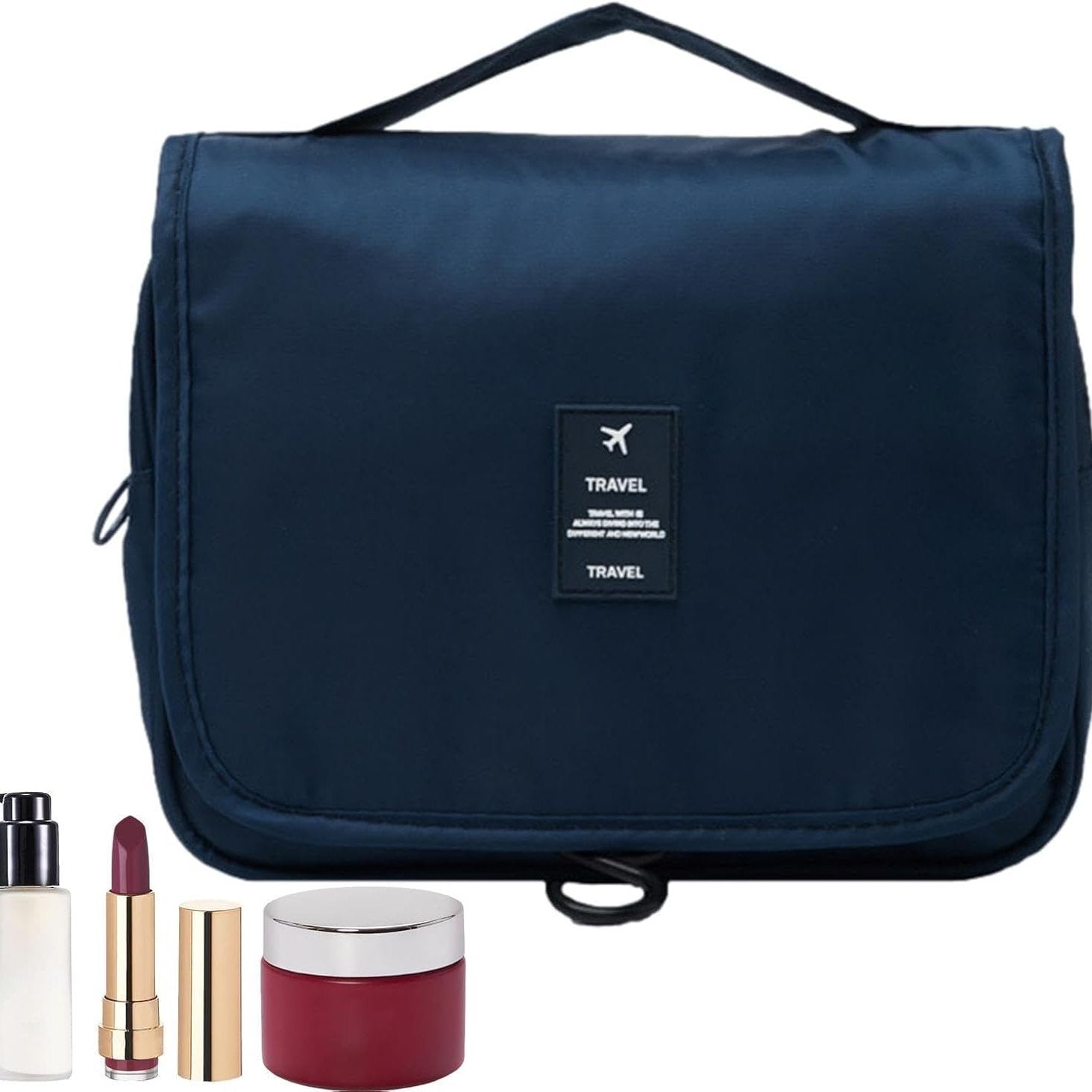 Dark Blue Travel Toiletry Storage Bag.