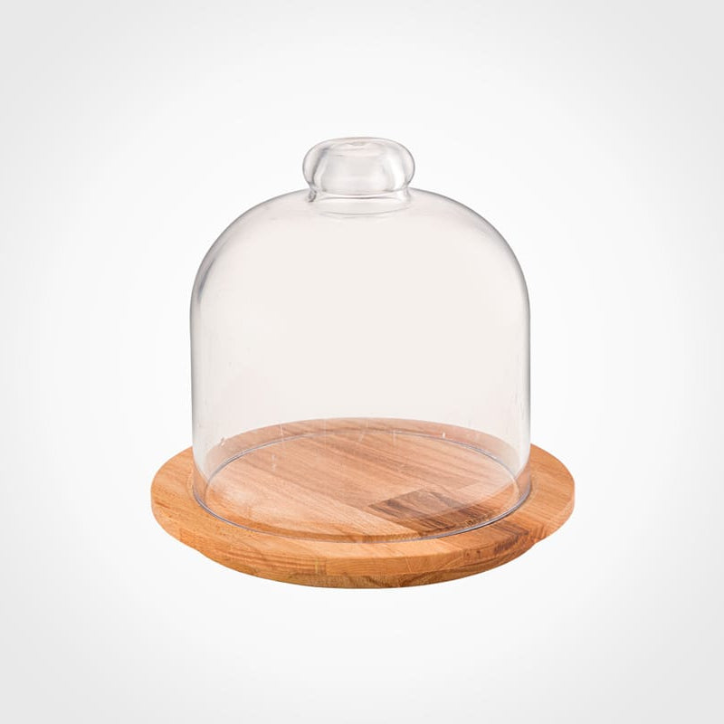 Desert Dome with Wooden Base, Mini Glass Cake Display Stand Desert Dome with Wooden Base, Mini Glass Cake Display Stand