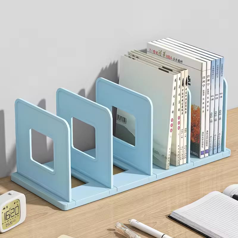 Books are Organized in a Desktop Book Organizer Shelf Stand.