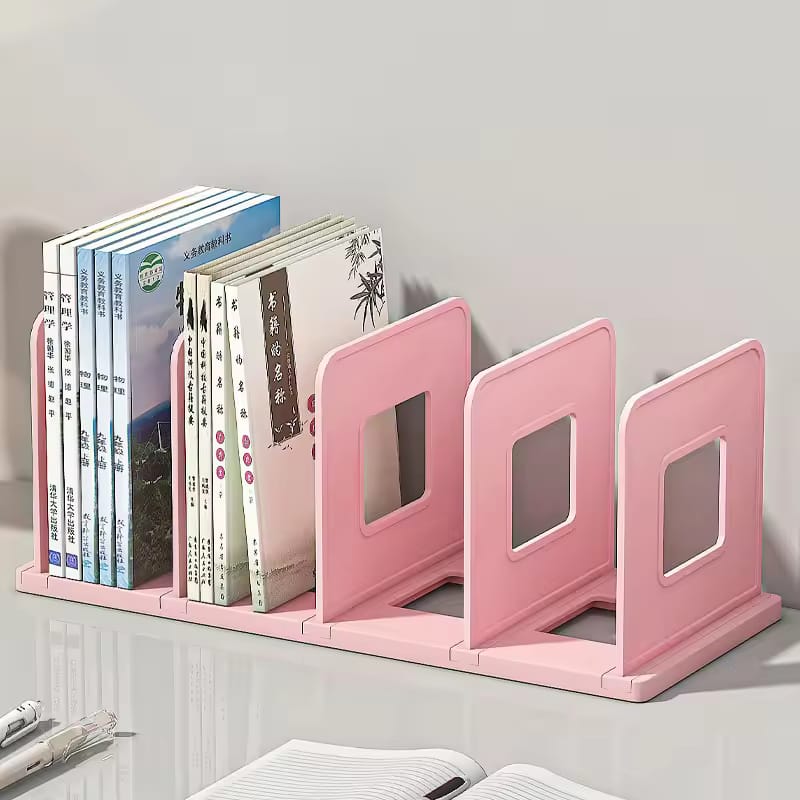 Books are Organized in a Desktop Book Organizer Shelf Stand.