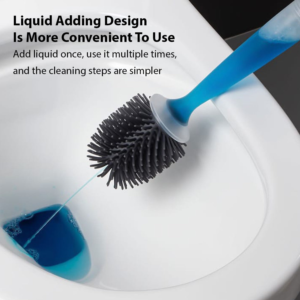Liquid is Spraying From Refillable Toilet Cleaning Brush.