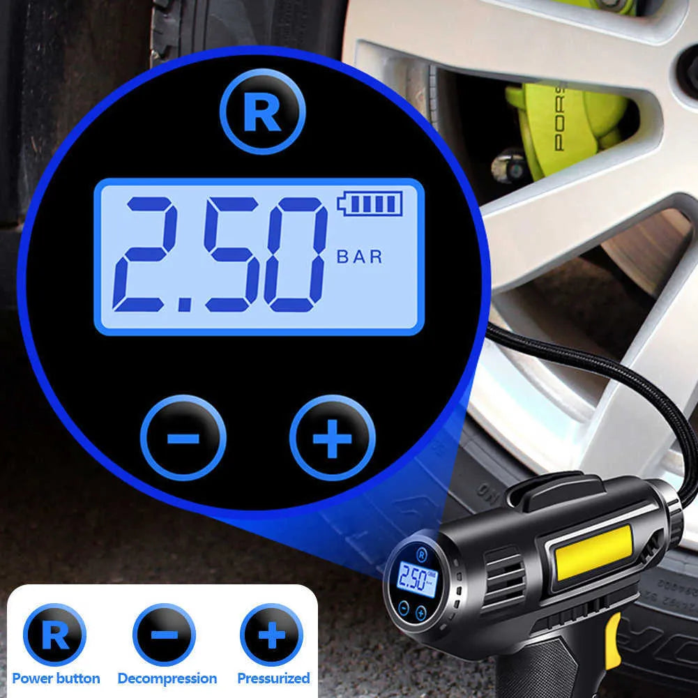 Tire Inflator with LCD Display, Digital Air Compressor Pump for Cars, Bikes & Inflatables Tire Inflator with LCD Display, Digital Air Compressor Pump for Cars, Bikes & Inflatables