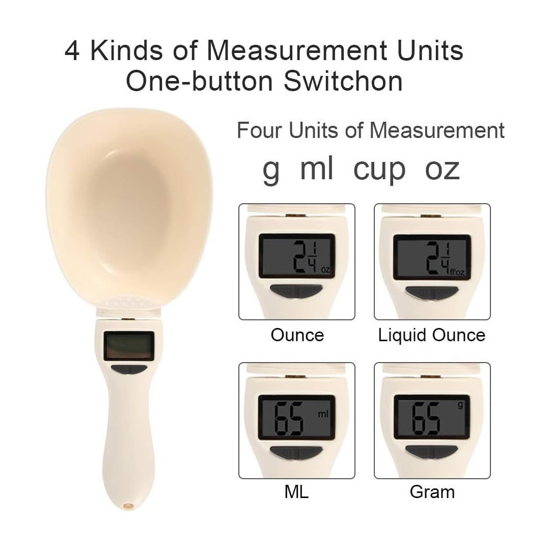 Image shows the measurement units of Digital Measuring Spoon Scale.
