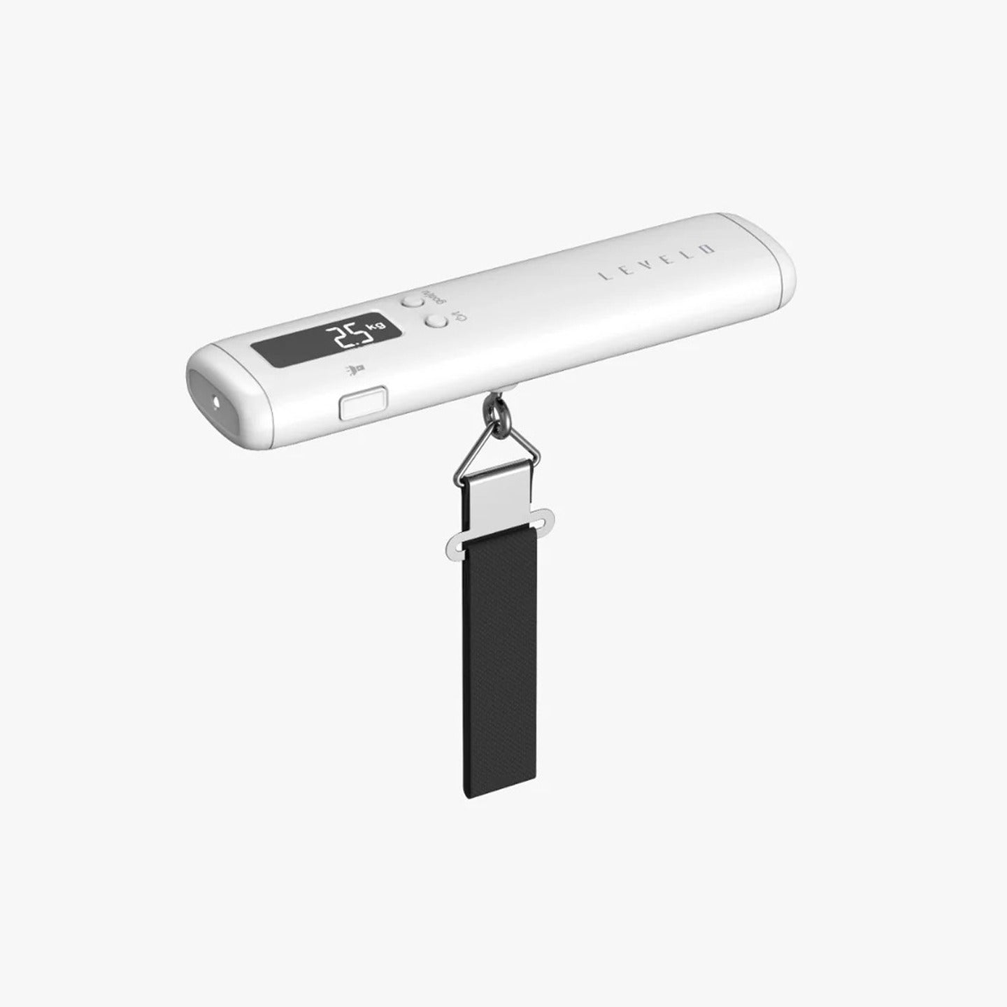 Portable digital luggage scale with hanging strap.