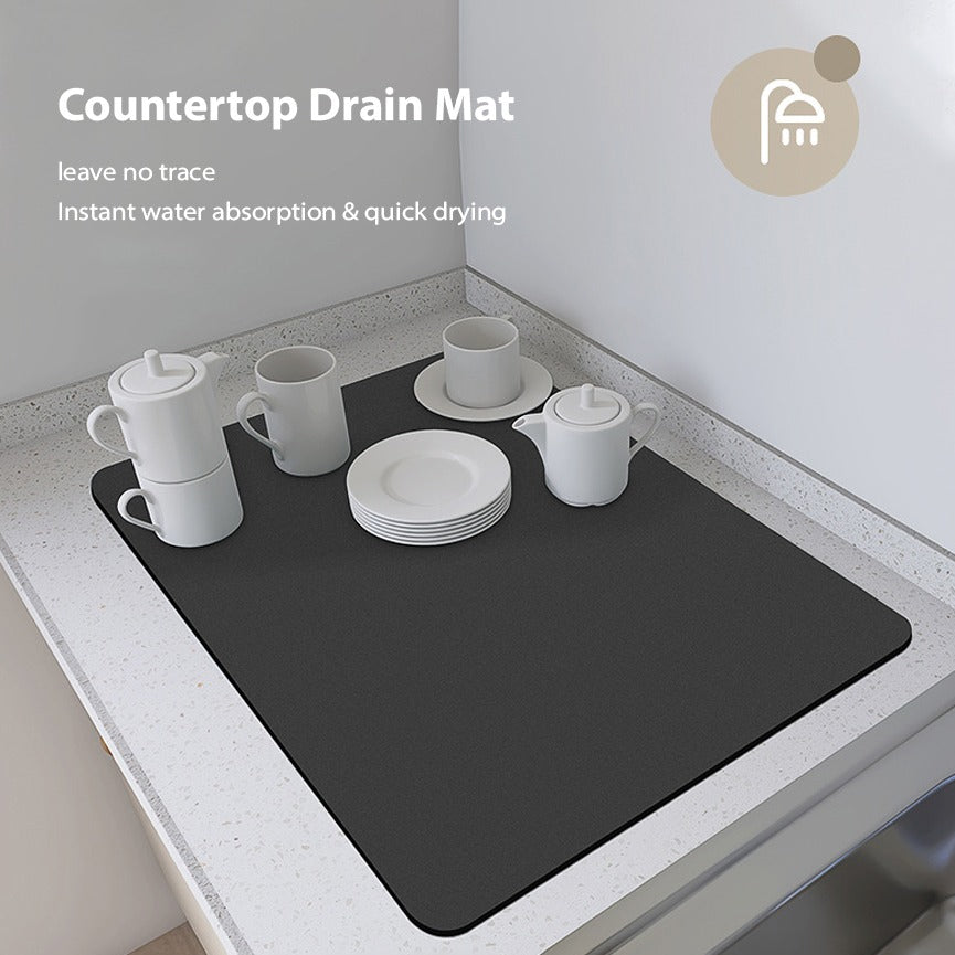 Dish Drying Mat, Non-Slip Kitchen Super Absorbent Draining Mat, Coffee Machine Mat for Countertop Dish Drying Mat, Non-Slip Kitchen Super Absorbent Draining Mat, Coffee Machine Mat for Countertop