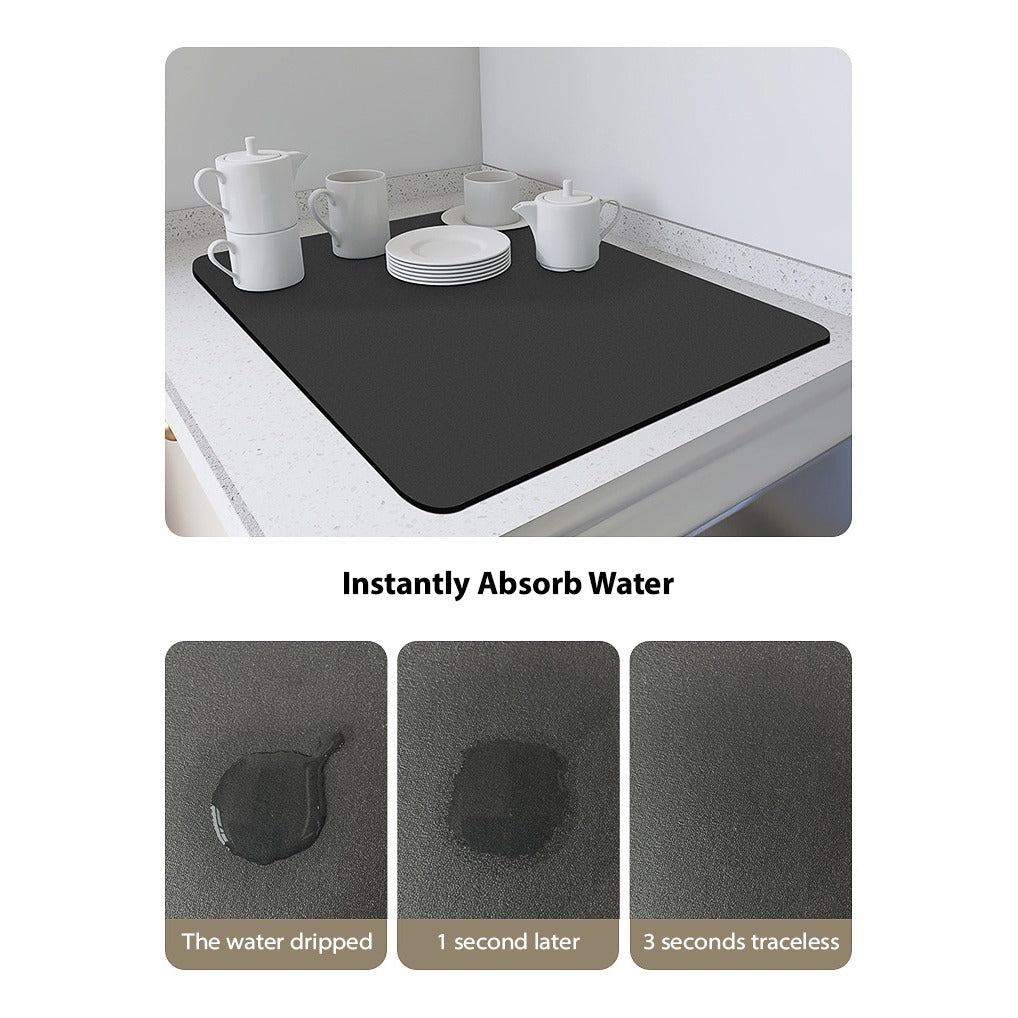 Dish Drying Mat, Non-Slip Kitchen Super Absorbent Draining Mat, Coffee Machine Mat for Countertop Dish Drying Mat, Non-Slip Kitchen Super Absorbent Draining Mat, Coffee Machine Mat for Countertop