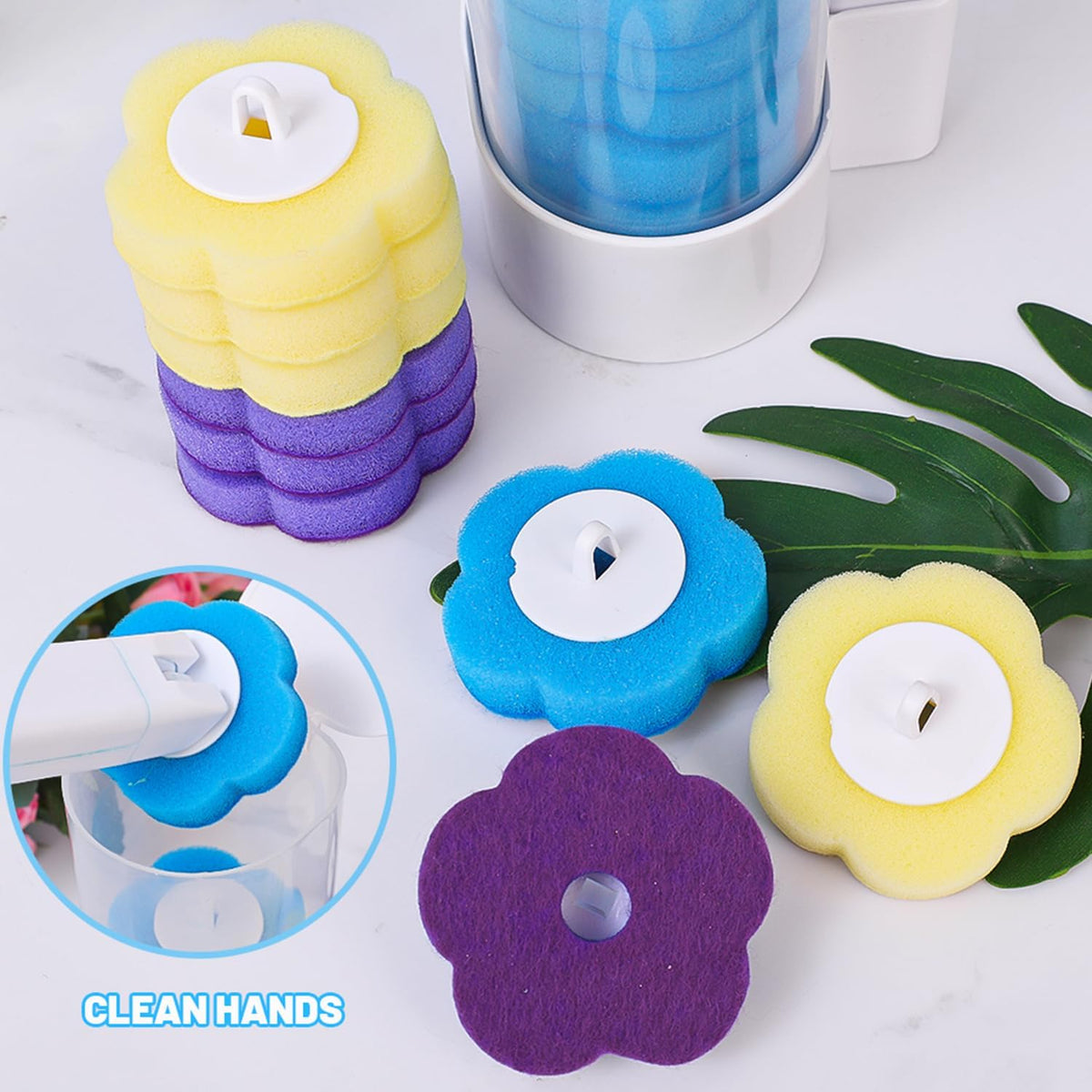 Multi-color Disposable Heads of Toilet Cleaning Brush with Long Handle