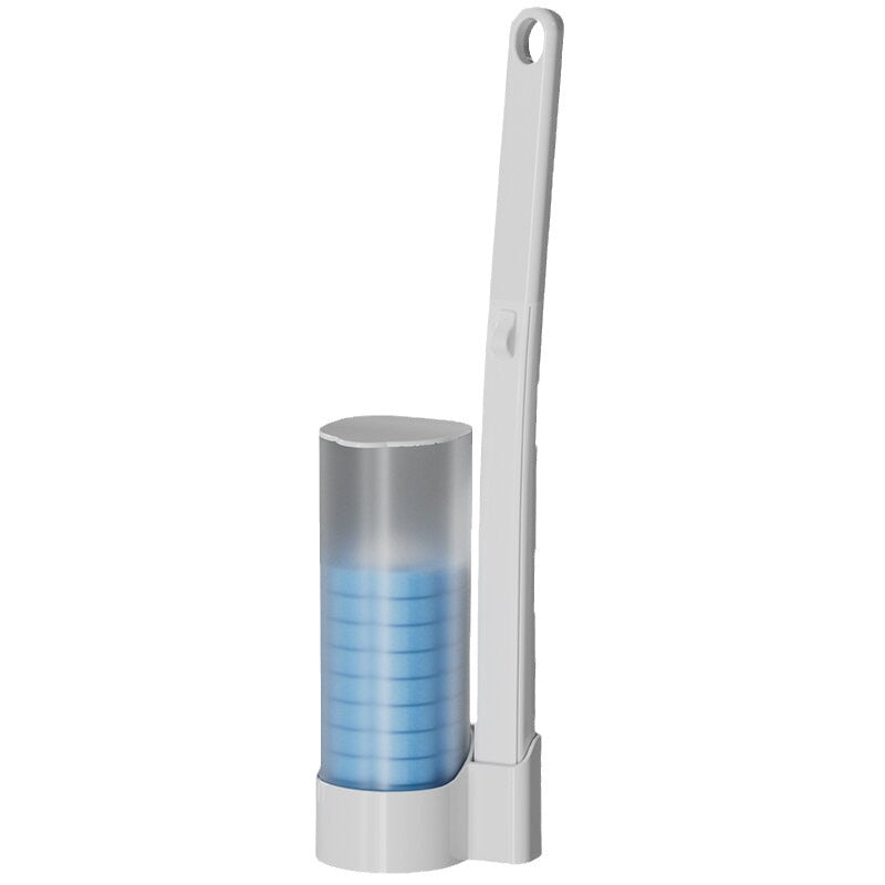 Disposable Head Toilet Cleaning Brush with Long Handle.
