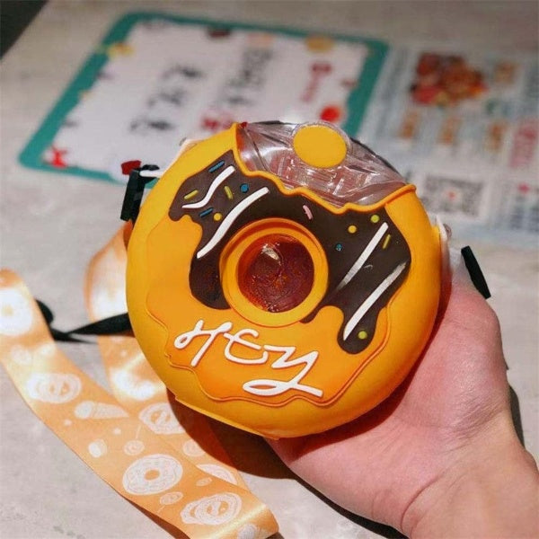 Donut-Shaped Kids Drinking Bottle With Straw, Water Bottle For School, Kindergarten Donut-Shaped Kids Drinking Bottle With Straw, Water Bottle For School, Kindergarten