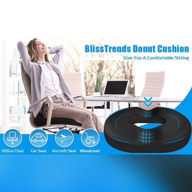 Donut Pillow Seat Cushion Memory Foam Coccyx, Tailbone, and Hemorrho