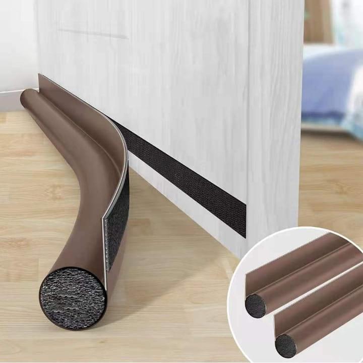 Door Seam Bottom Sealing Guard Strip in Brown Color.