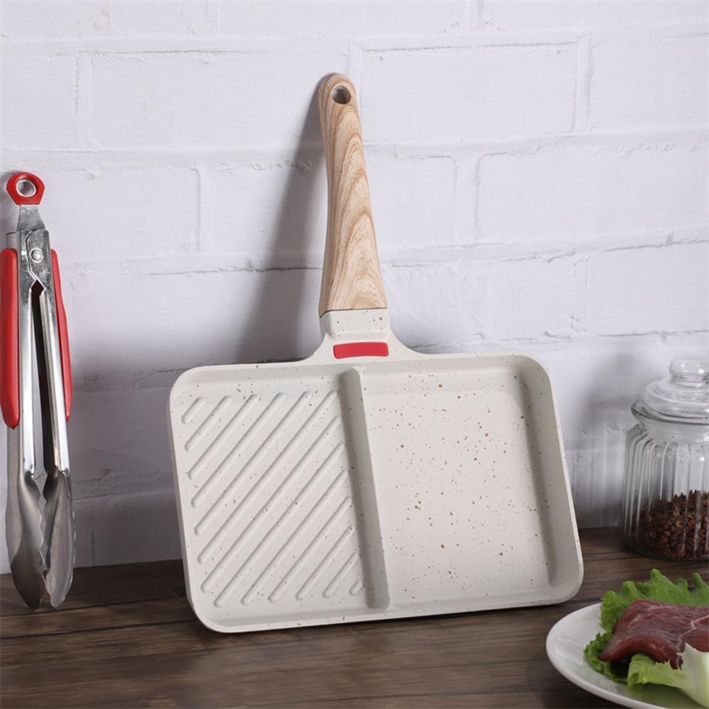 Double-Hole Frying Pan, Non-Stick Dual Section Breakfast Grill Pan for Eggs, Steak & Daily Cooking Double-Hole Frying Pan, Non-Stick Dual Section Breakfast Grill Pan for Eggs, Steak & Daily Cooking