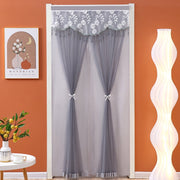 Grey Double-Layered Lace Curtains.
