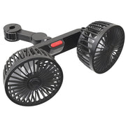 Rotating Mini Car Vehicle Cooling Double Headed Clip Lock Fan.