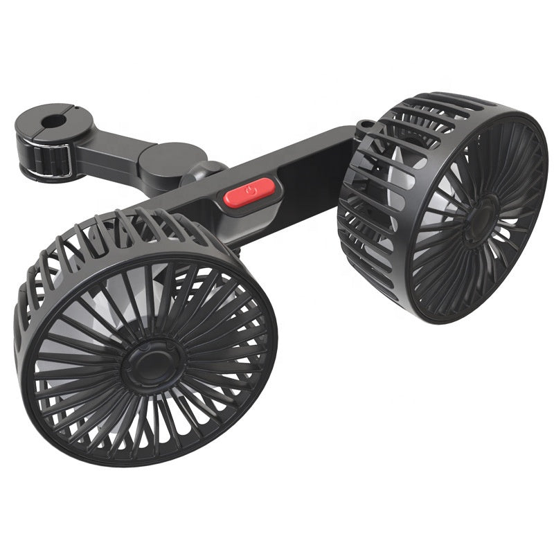 Rotating Mini Car Vehicle Cooling Double Headed Clip Lock Fan.
