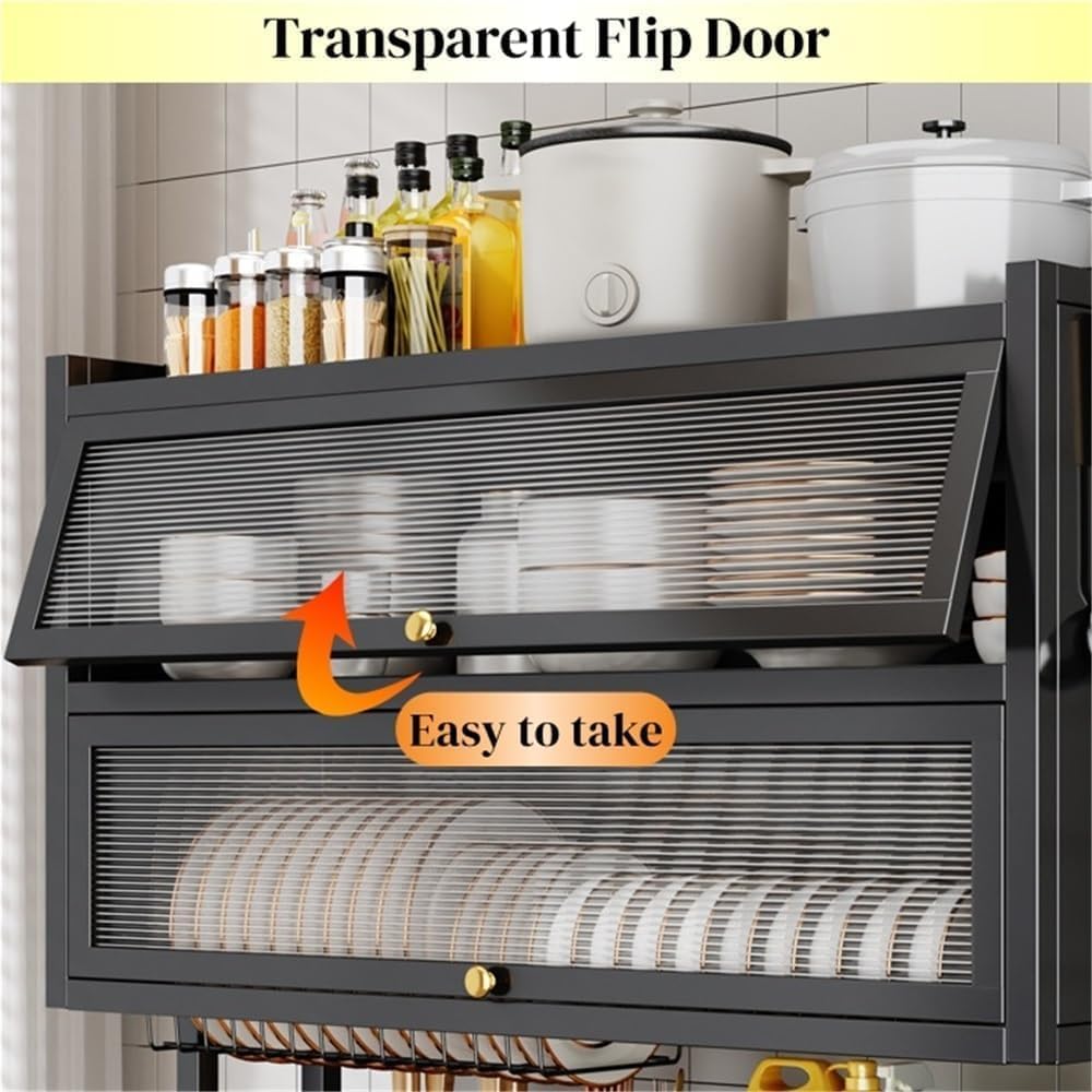 Flip Door Design of Double Layer Over-Sink Dish Drying Rack.
