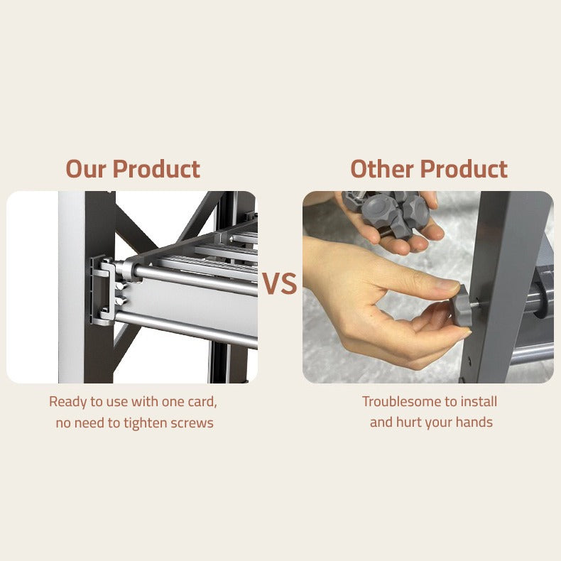 Double Rod Cloth Drying Stand, Movable Garment Display Stand For Home Double Rod Cloth Drying Stand, Movable Garment Display Stand For Home