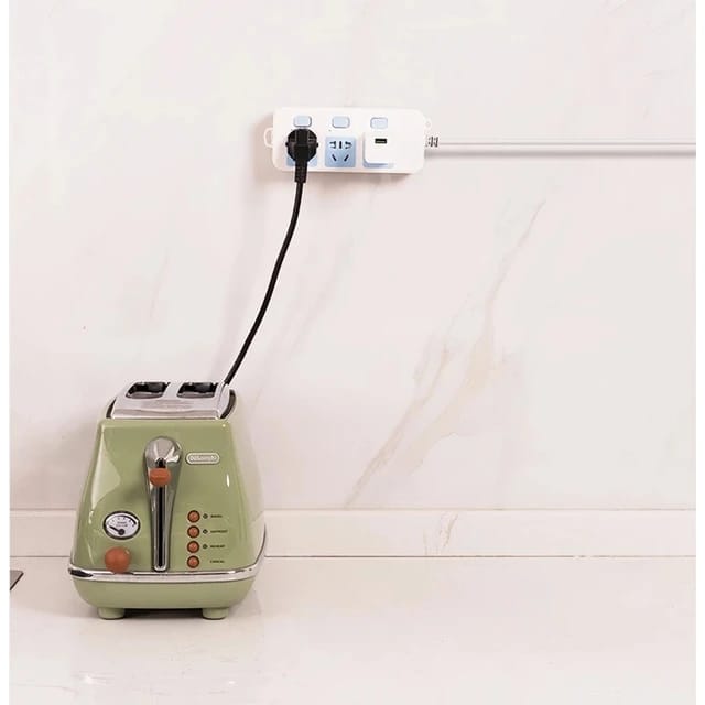 Extension Cord is Hanged On the Wall Using Double Sided Adhesive Wall Hook Hanger Strip.