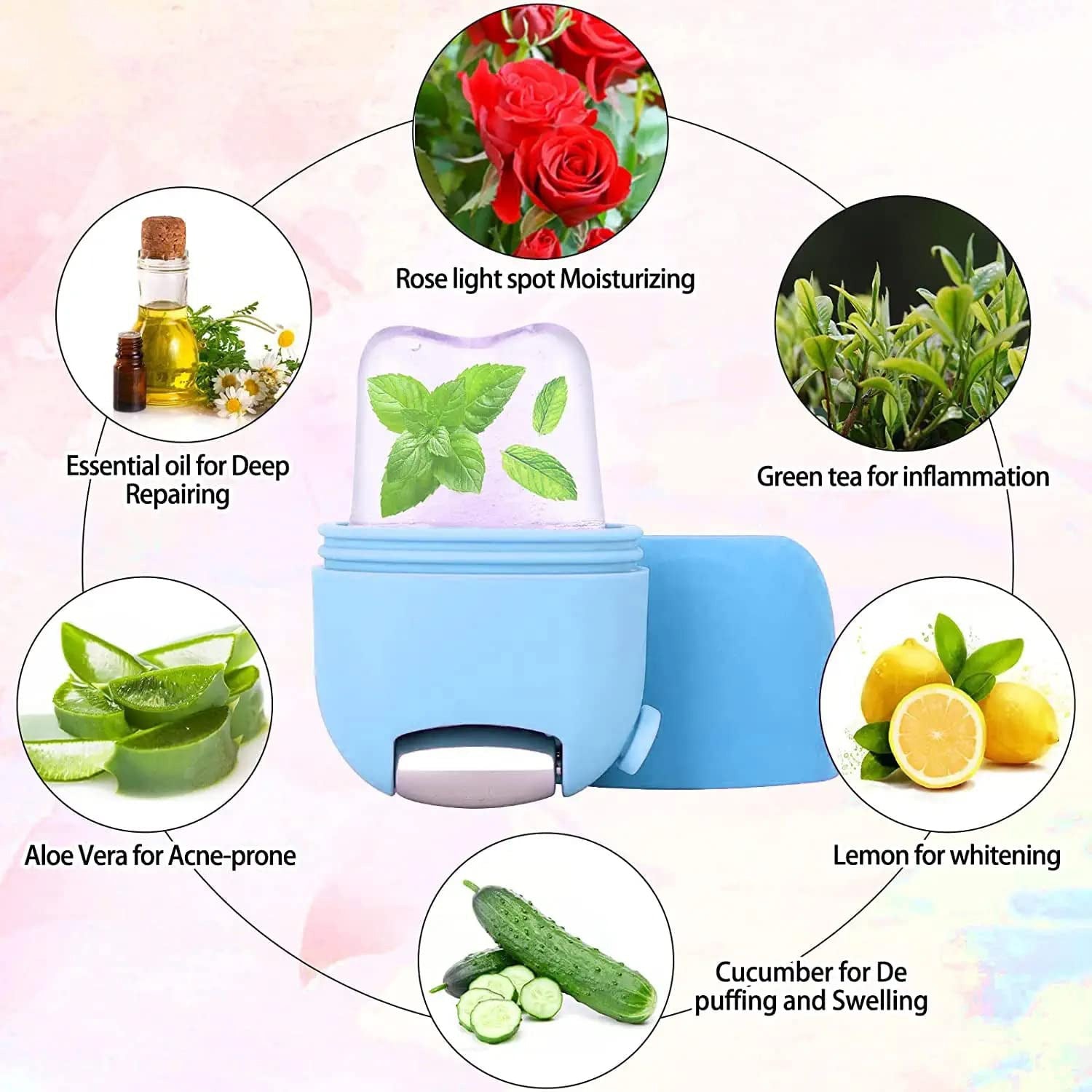 Different Materials Can be Used on the Dual Ice Facial Roller.