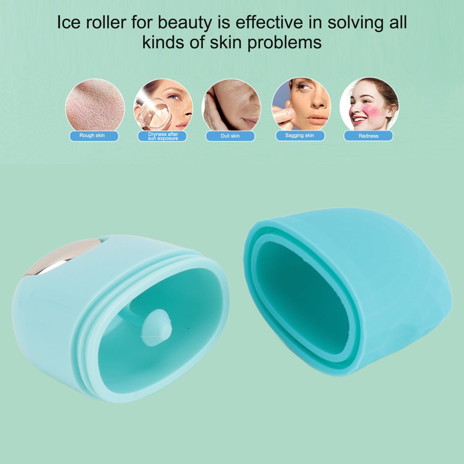 Inside View of  Dual Ice Facial Roller.