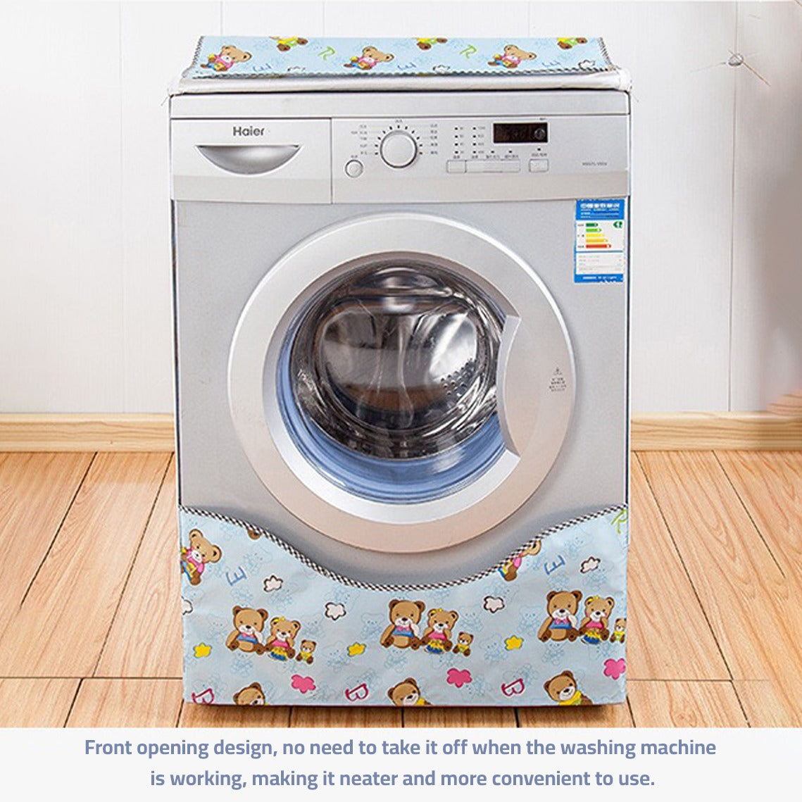 Washing Machine is Covered With Dust Proof Fully Automatic Front Door Washing Machine Protective Cover.