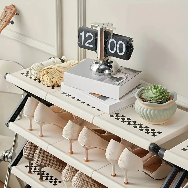 A close-up view of Foldable Multi-Layer Shoe Rack Shelf