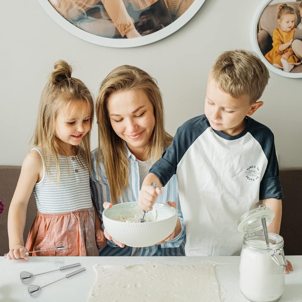 A Family is Using Egg Beater To Whip Cream.