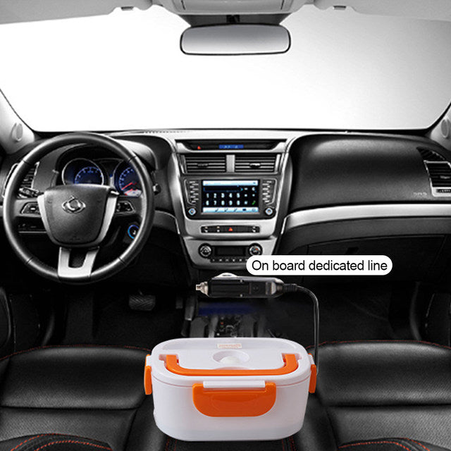 An Electric Lunch Box is Placed in a Car.