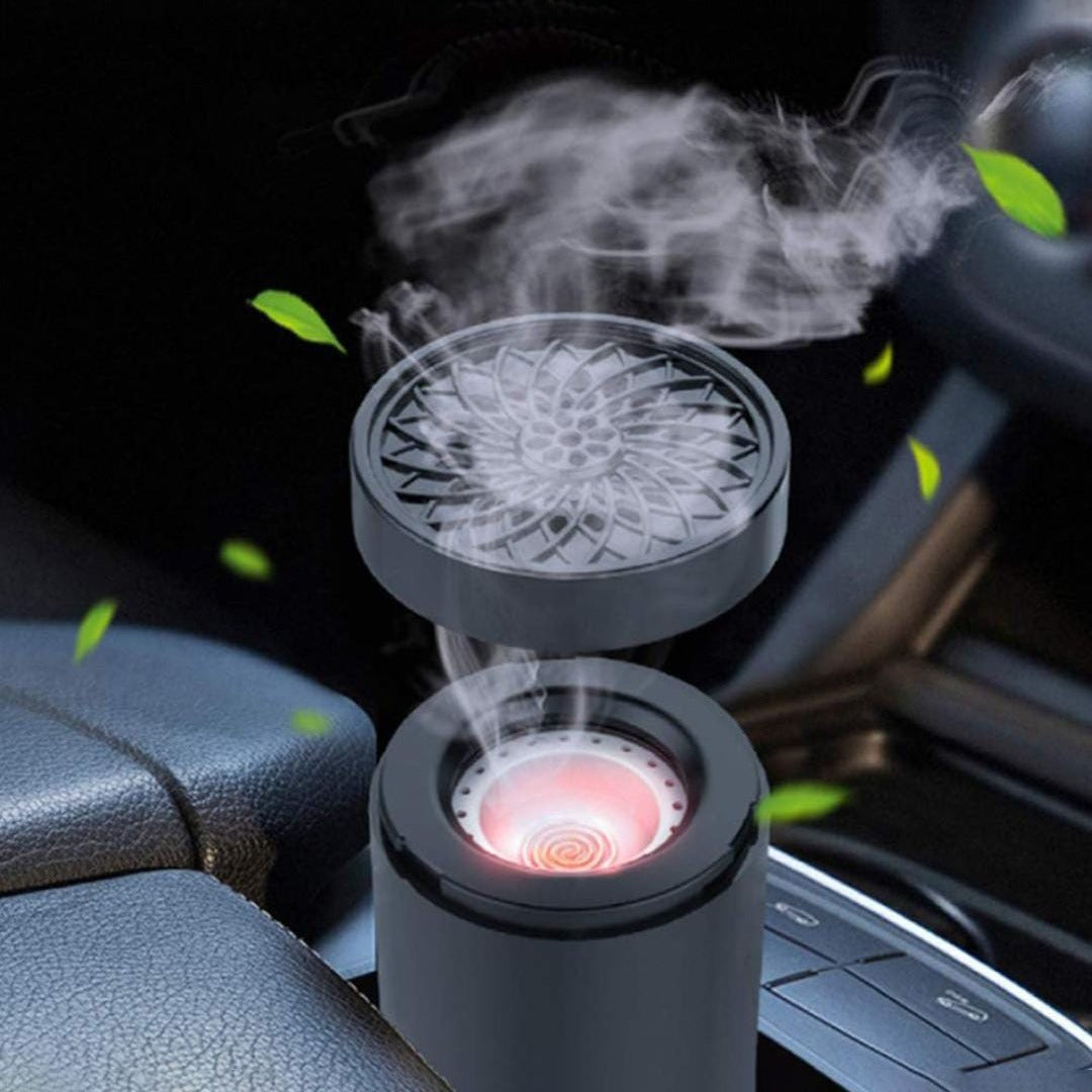 Electric Mini Incense Bukhoor Burner is Placed Inside a Car..