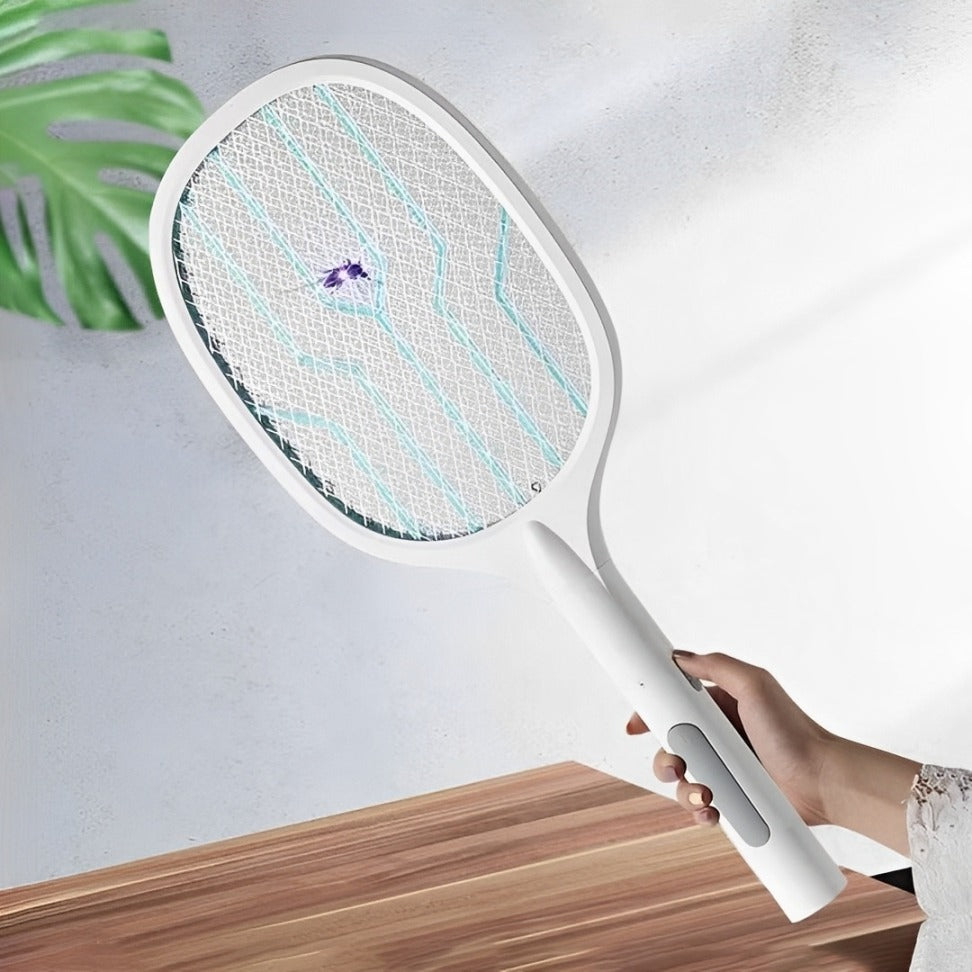 A Person is Holding Electric Mosquito Killer Racket.