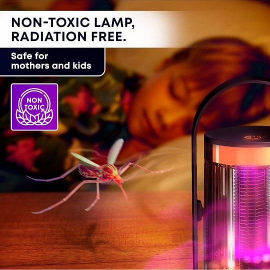 A Boy is Sleeping Peacefully With the Aid Of Electric Shock Mosquito Killing Lamp.