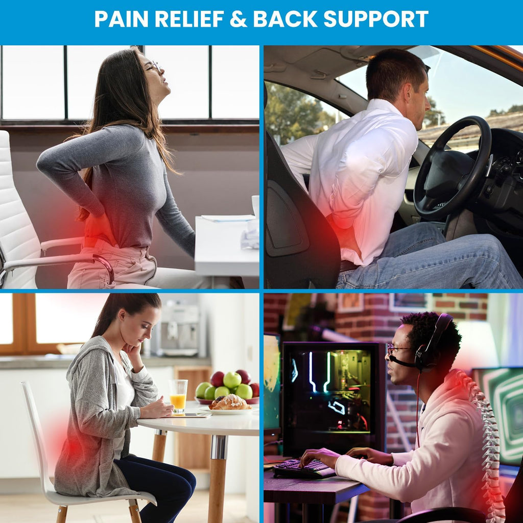 Ergonomic Lumbar Support Cushion, Memory Foam Back Support for Car & Office Chair Ergonomic Lumbar Support Cushion, Memory Foam Back Support for Car & Office Chair