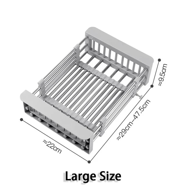 Expandable Dish Drying and Washing Basket with its size