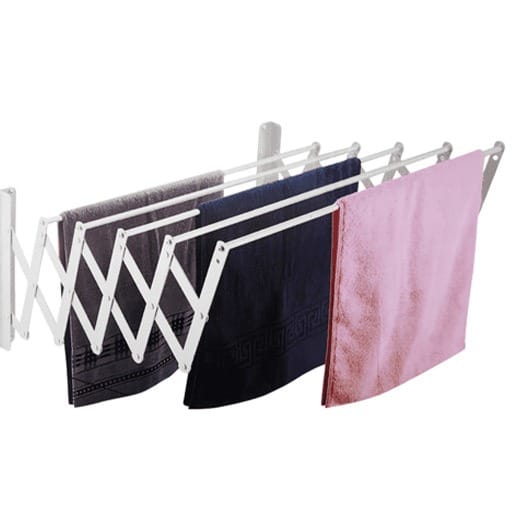 5-Bar Wall Mounted Extendable Clothes Hanger - Foldable Laundry Drying Rack 5-Bar Wall Mounted Extendable Clothes Hanger - Foldable Laundry Drying Rack