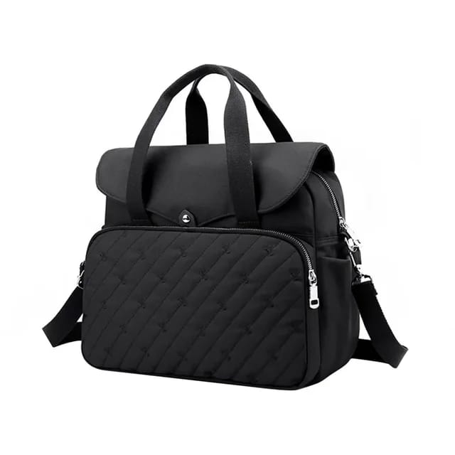 A Black Fashionable Baby Diaper Bag.