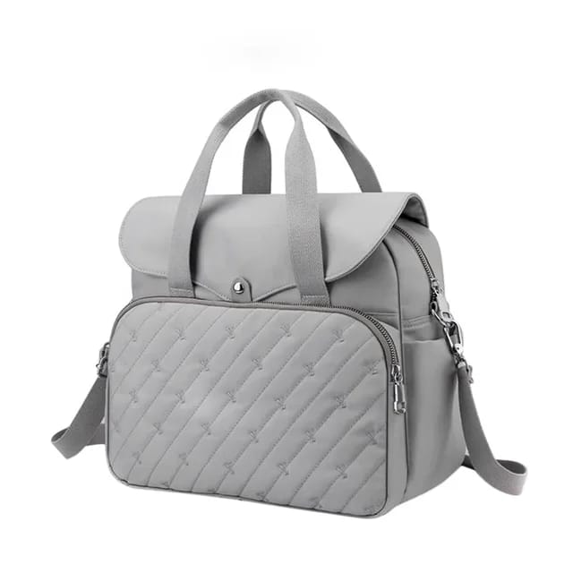 A Grey Fashionable Baby Diaper Bag.